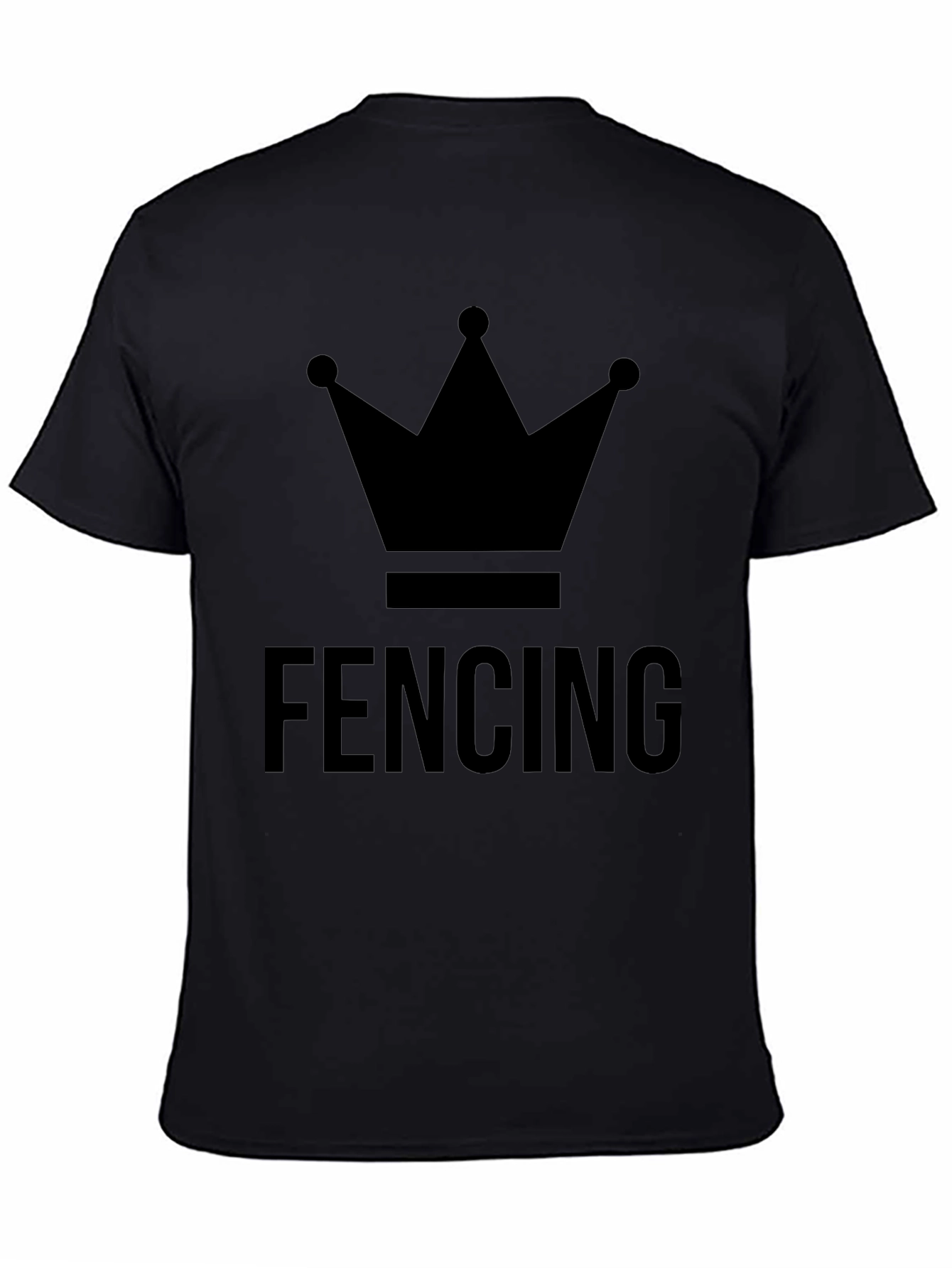 Fencing Crown Graphic T-Shirt - Black