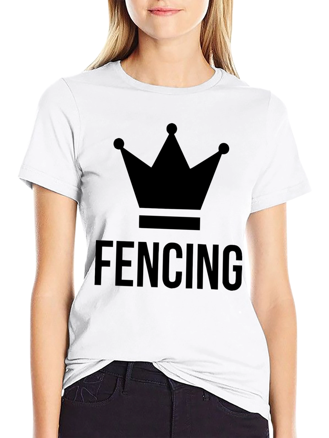 Fencing Crown Graphic T-Shirt - Black