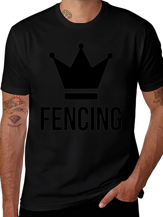 Fencing Crown Graphic T-Shirt - Black
