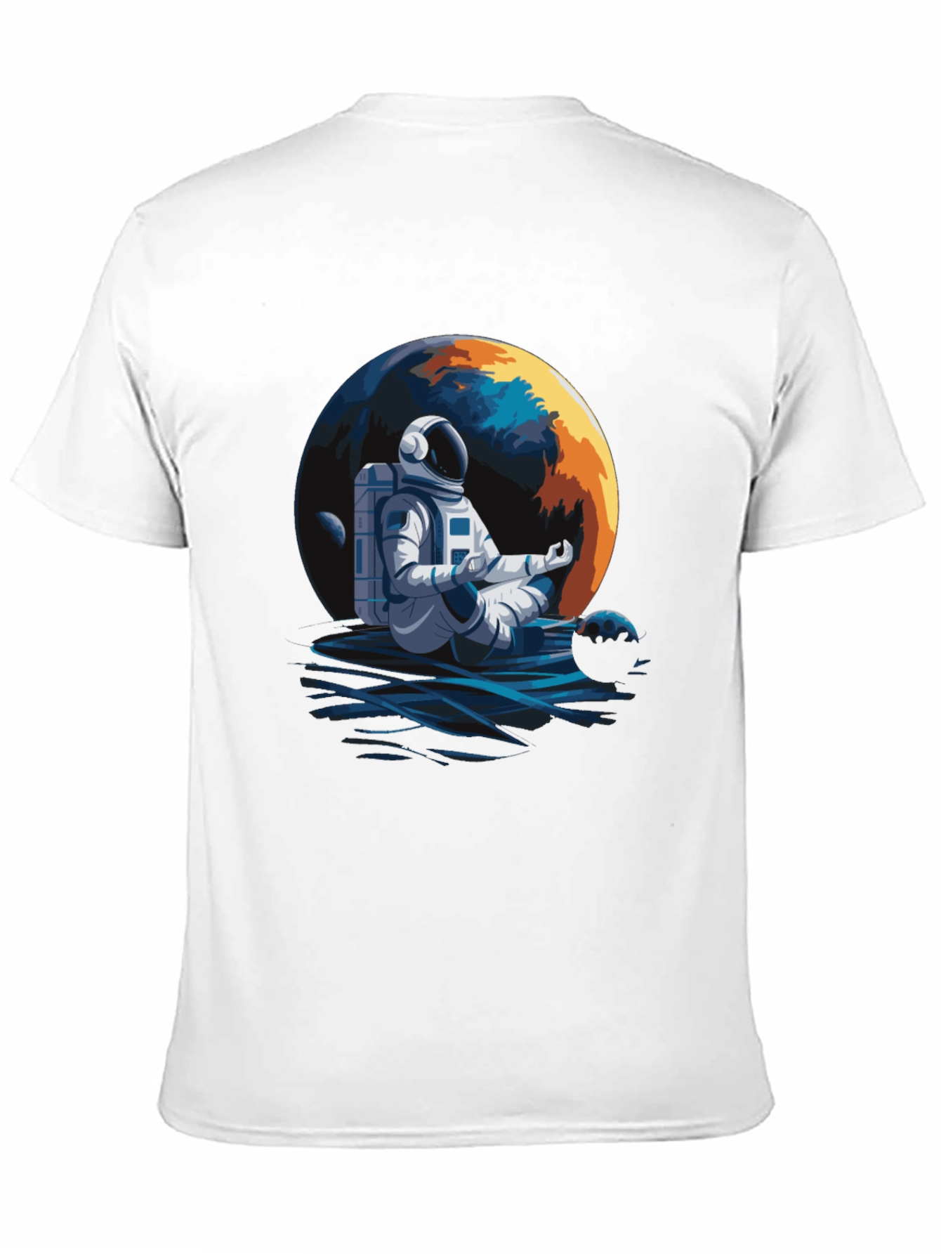 Meditating Astronaut Graphic Tee - Black
