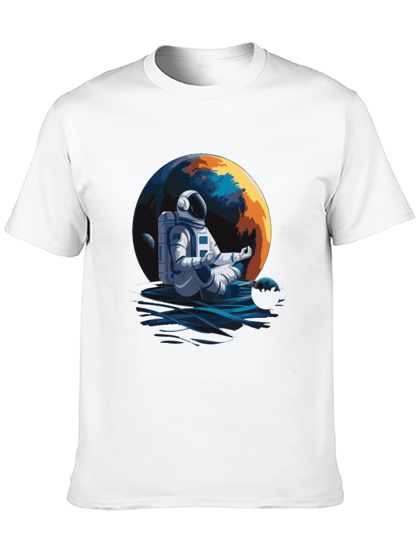 Meditating Astronaut Graphic Tee - Black