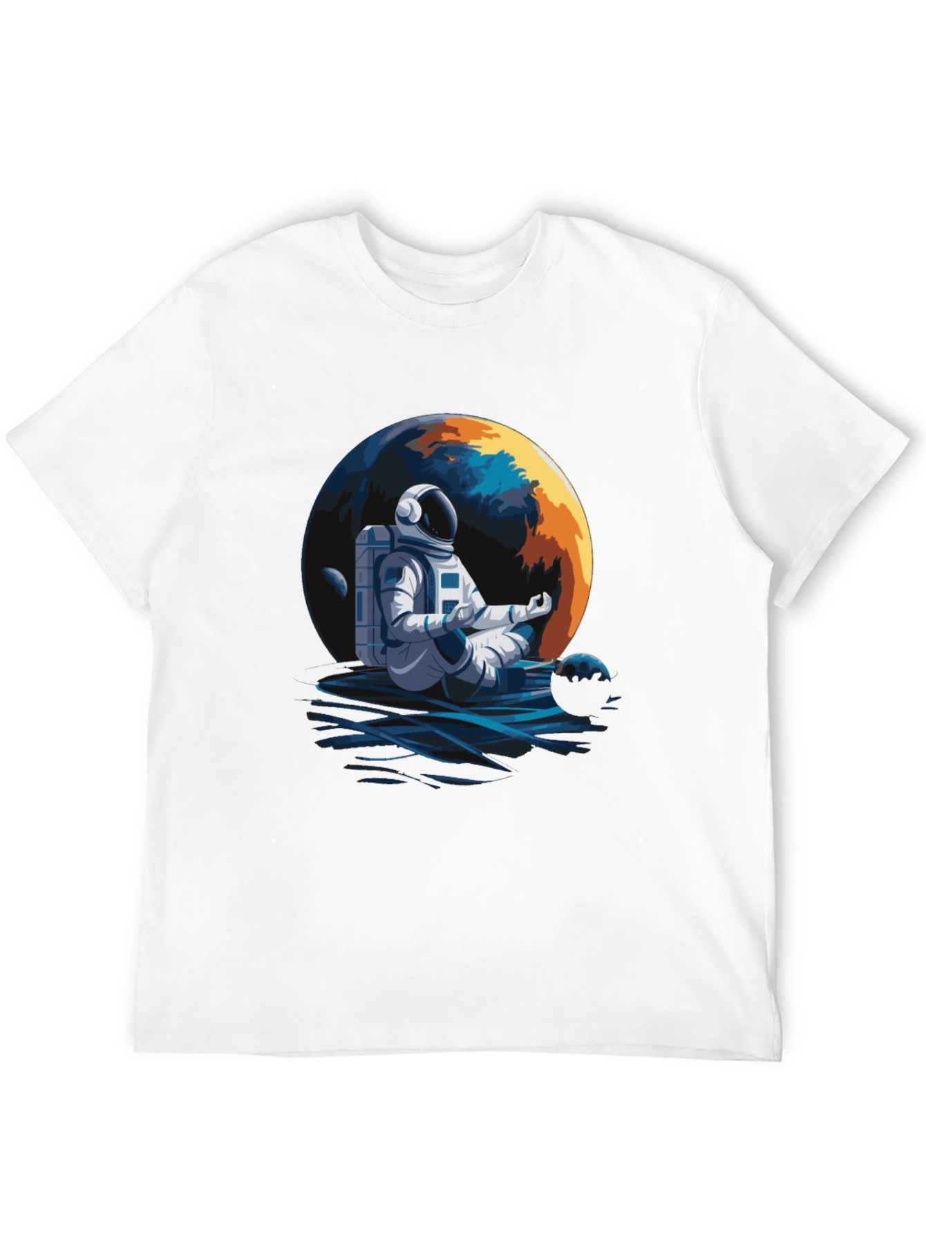 Meditating Astronaut Graphic Tee - Black