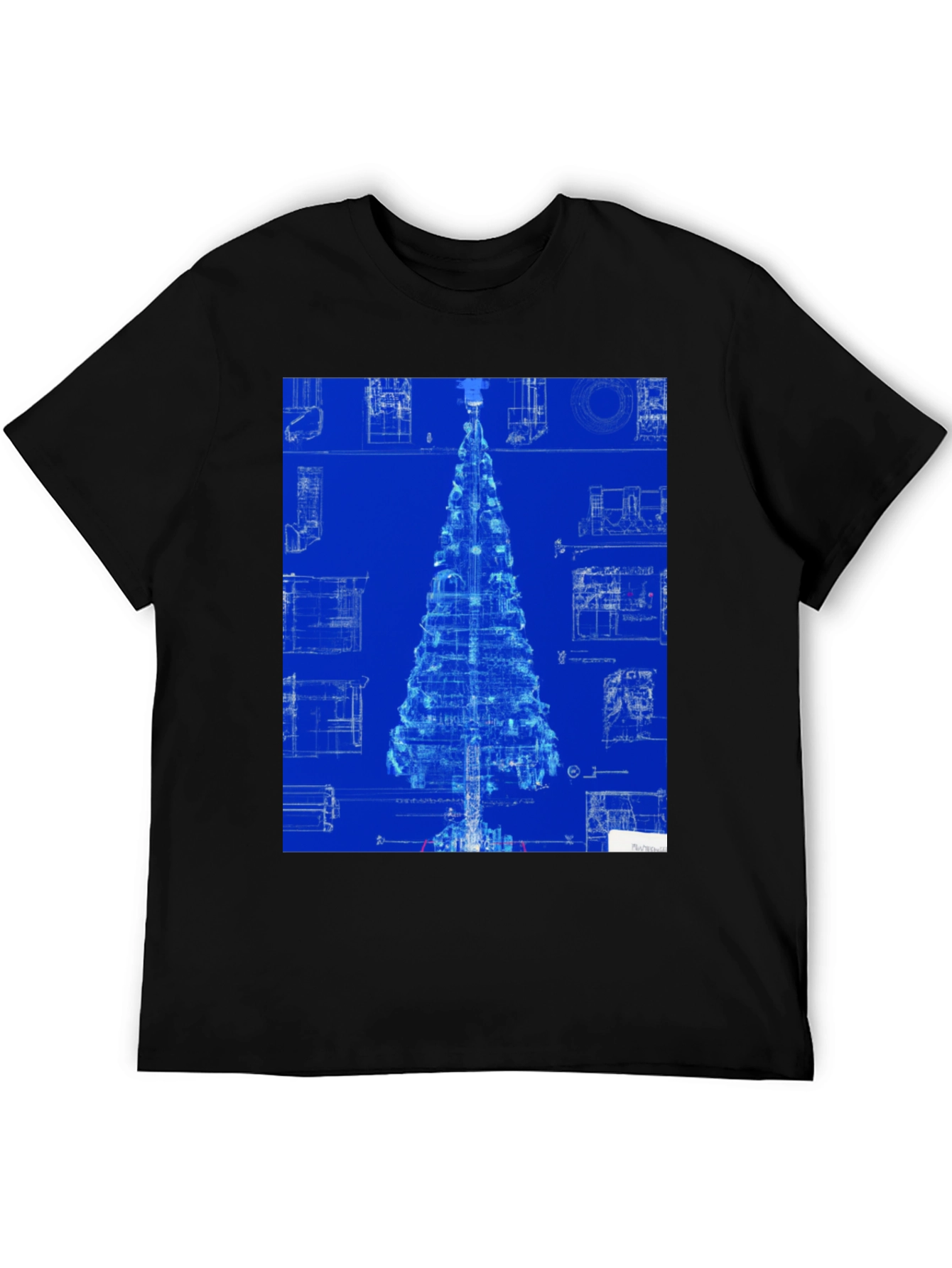Blueprint Christmas Tree Graphic Tee