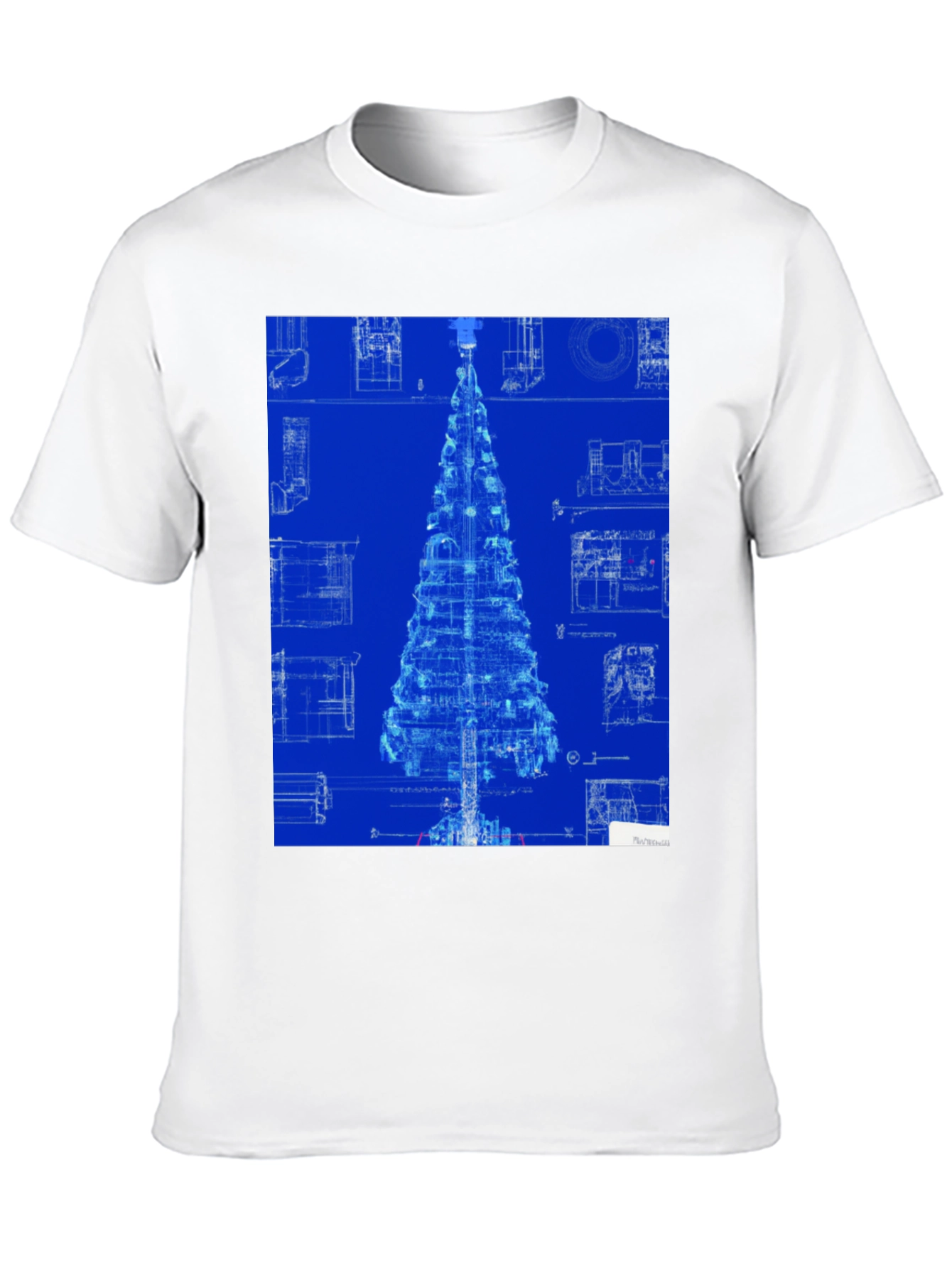 Blueprint Christmas Tree Graphic Tee