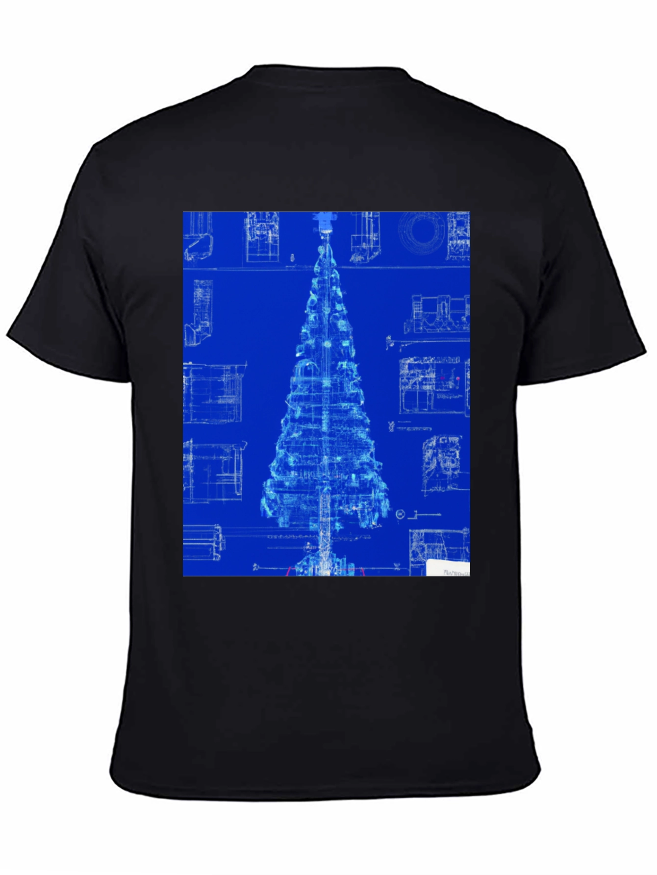 Blueprint Christmas Tree Graphic Tee