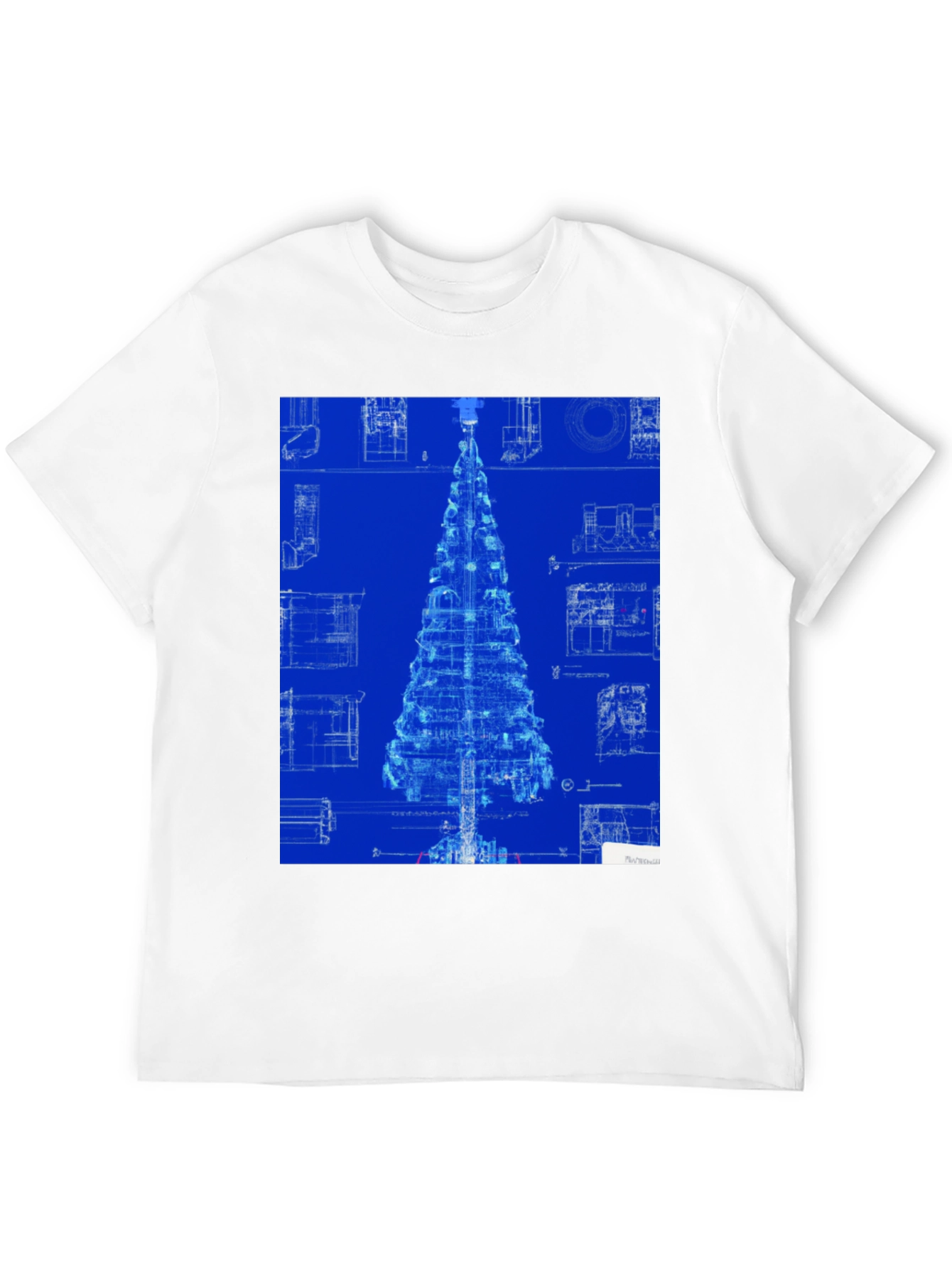 Blueprint Christmas Tree Graphic Tee