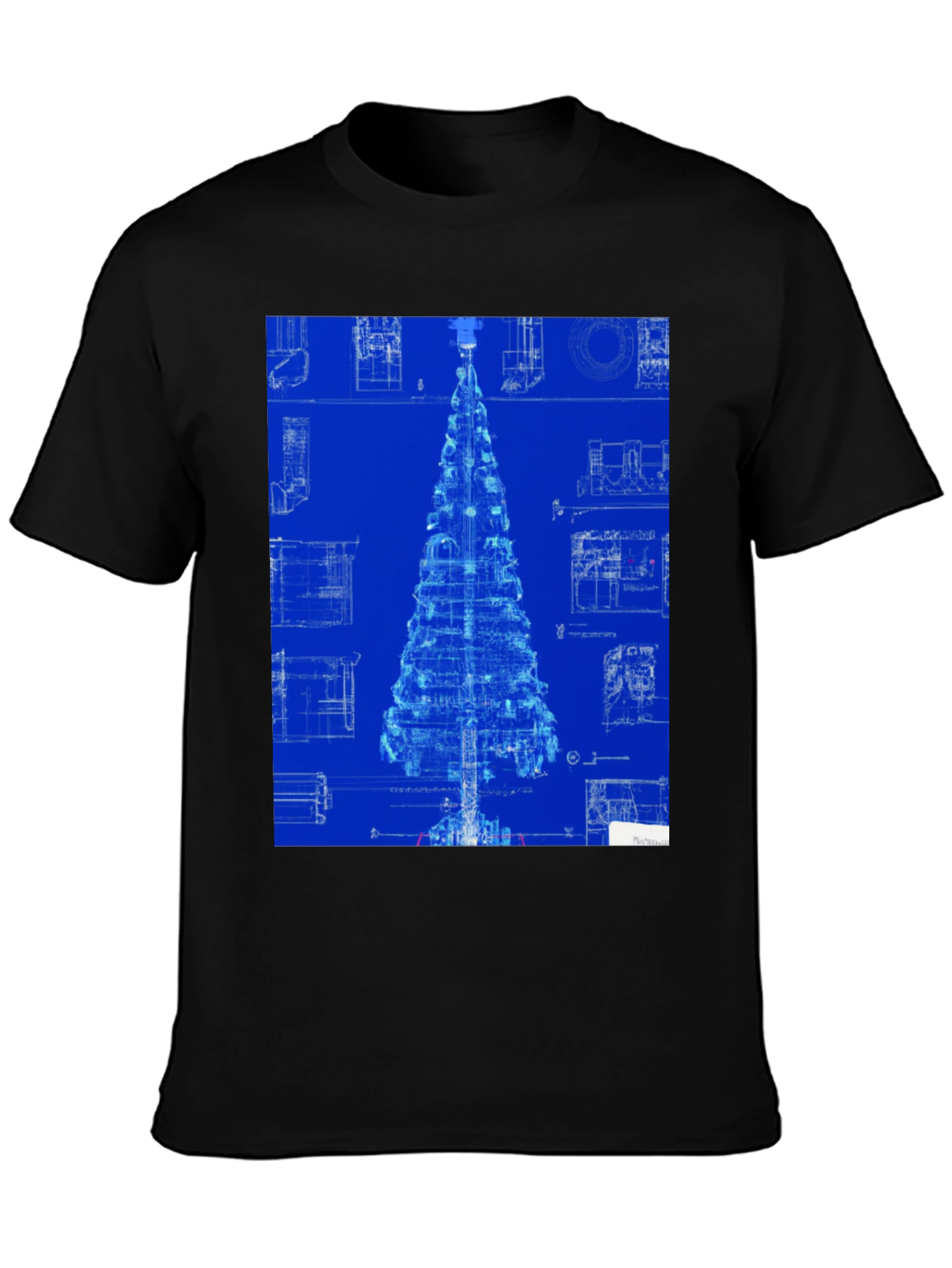 Blueprint Christmas Tree Graphic Tee