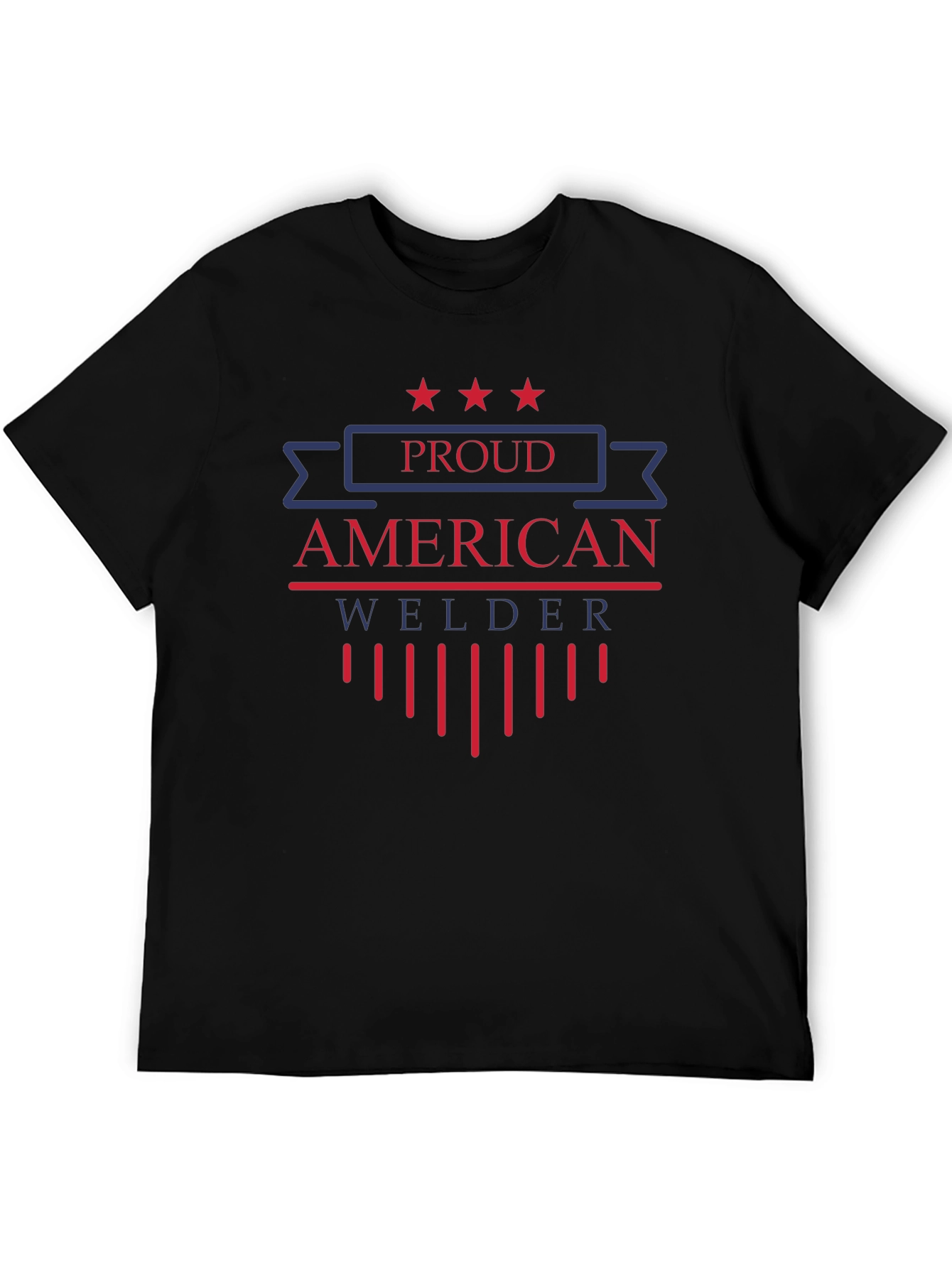 Proud American Welder Graphic T-Shirt Patriotic Workwear