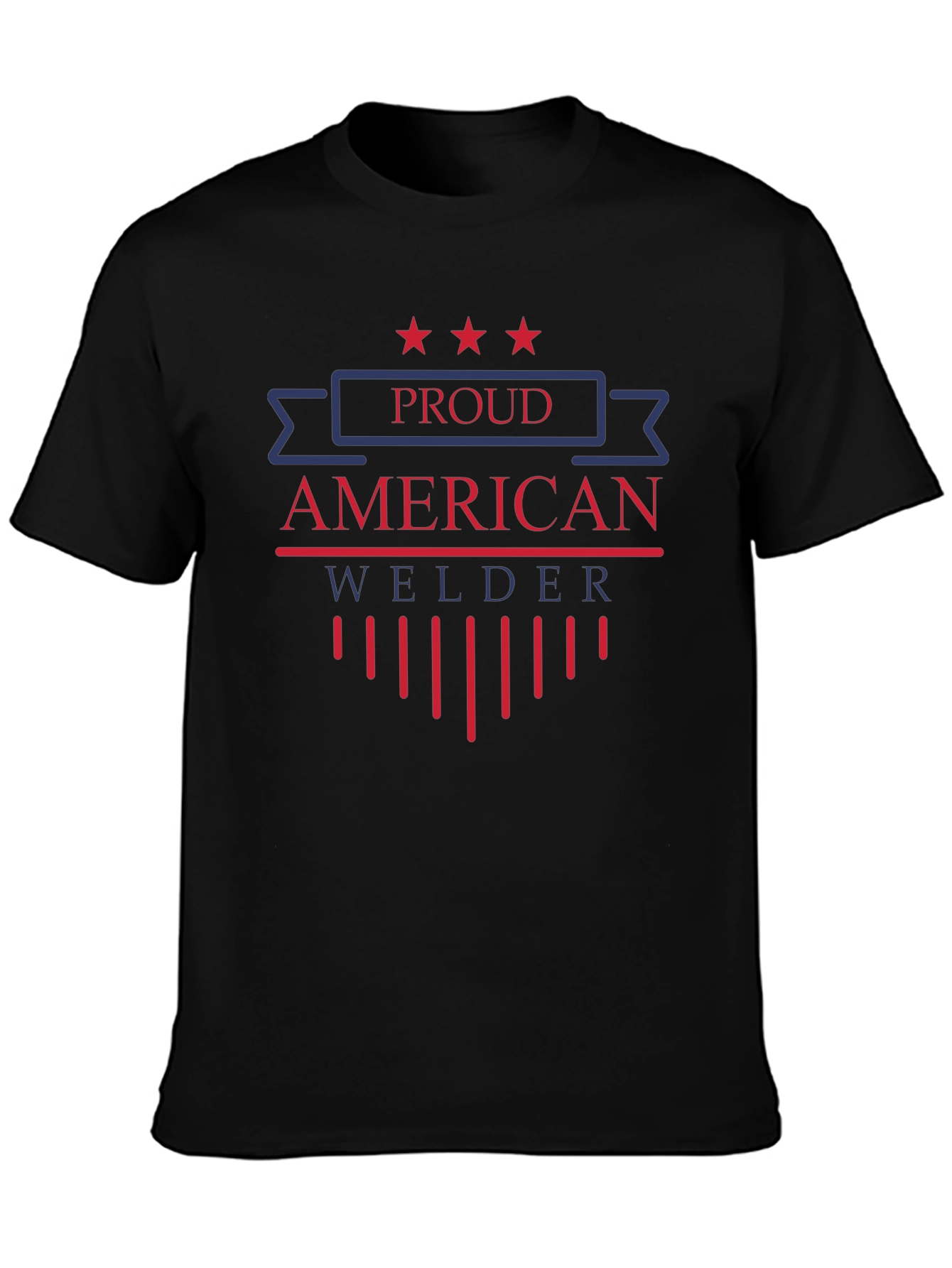 Proud American Welder Graphic T-Shirt Patriotic Workwear
