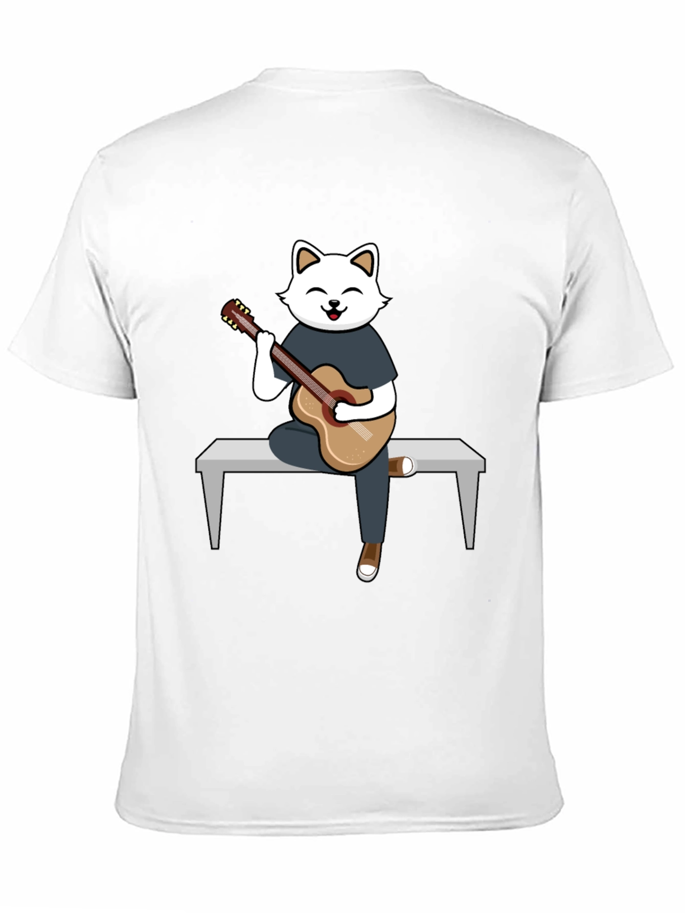 Cat Guitarist Graphic T-Shirt - Playful Design Soft Cotton