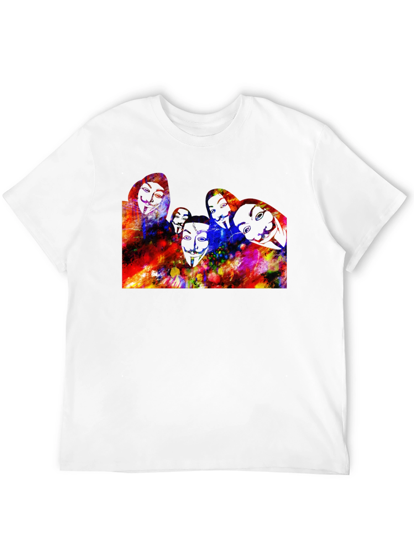 Abstract Faces Graphic Black T-Shirt