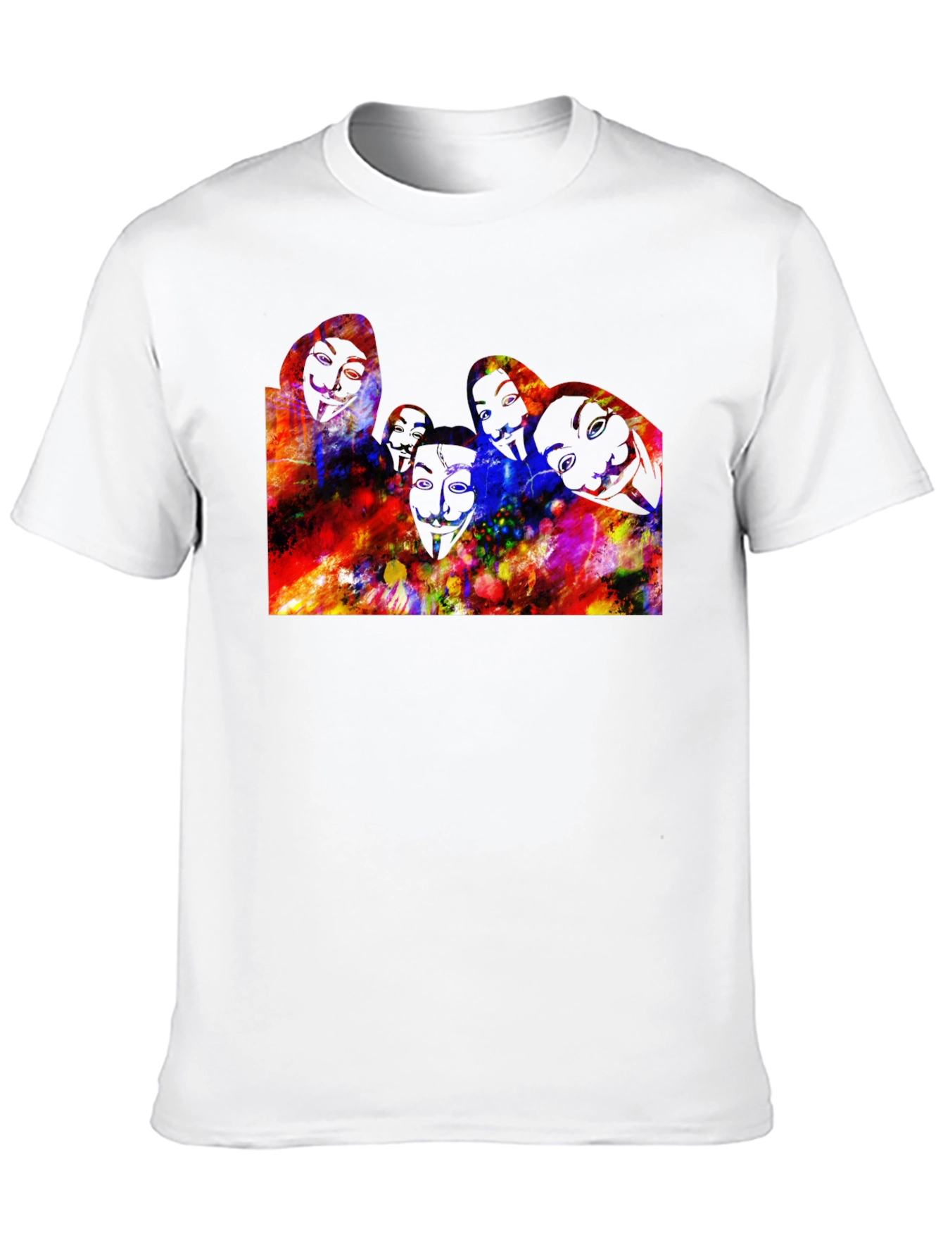Abstract Faces Graphic Black T-Shirt