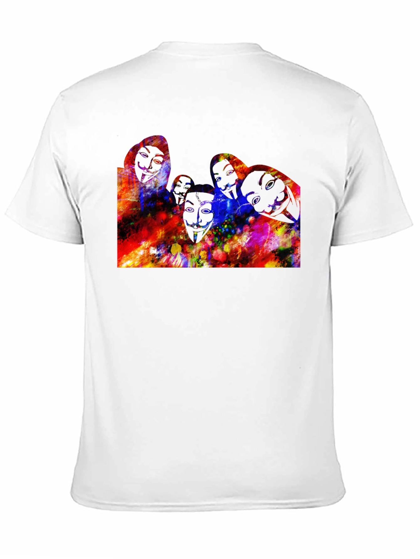 Abstract Faces Graphic Black T-Shirt