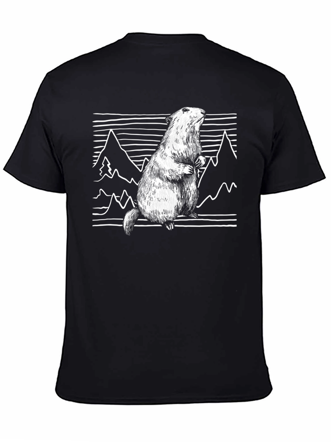 Mountain Marmot T-Shirt - Black Graphic Tee