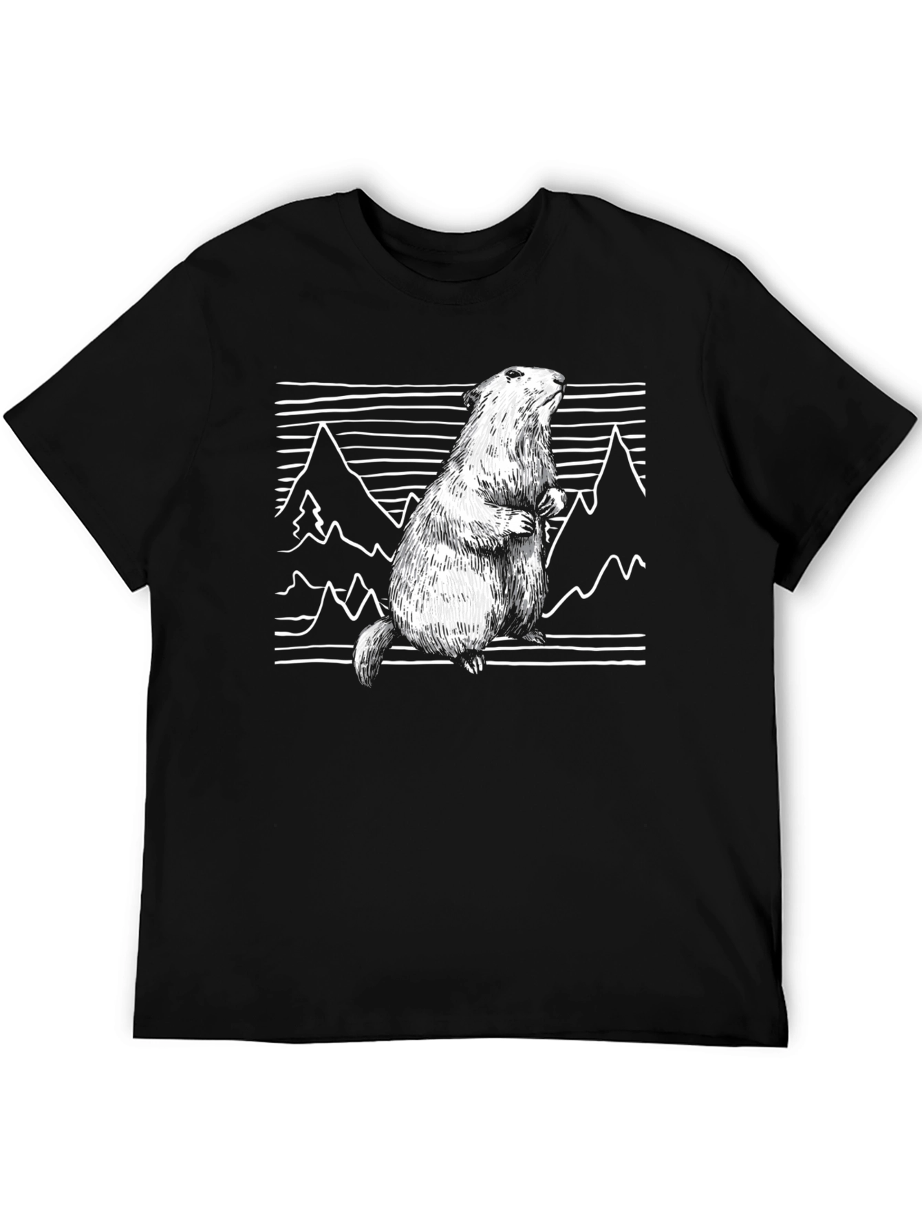 Mountain Marmot T-Shirt - Black Graphic Tee