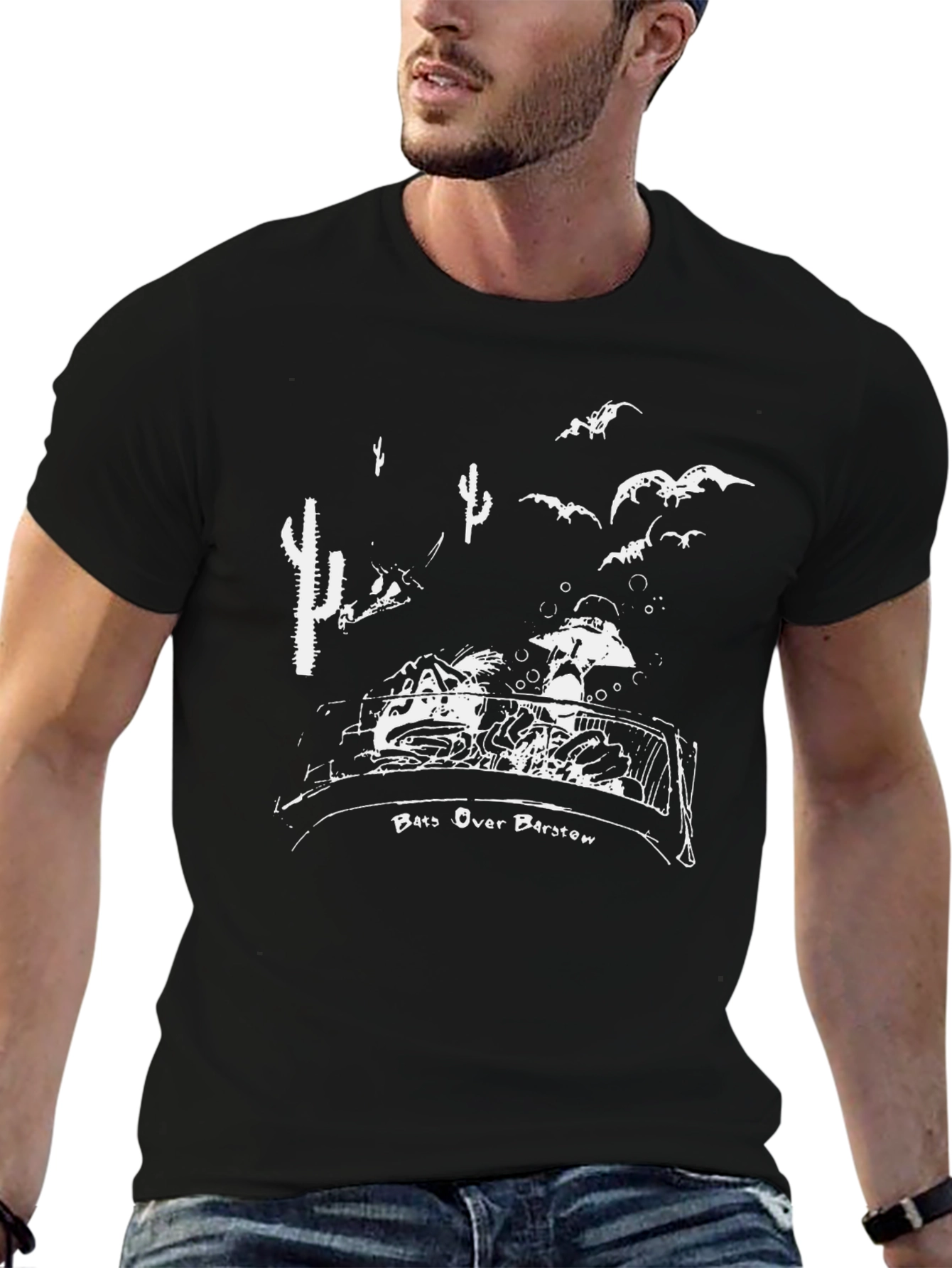 Bats Over Barstow Graphic Tee - Mens Black T-Shirt