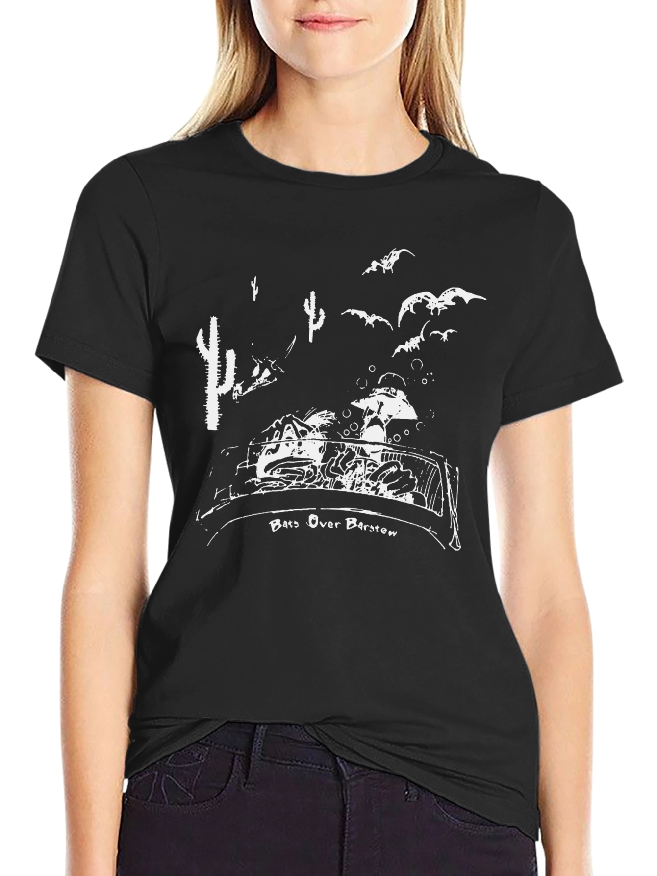 Bats Over Barstow Graphic Tee - Mens Black T-Shirt