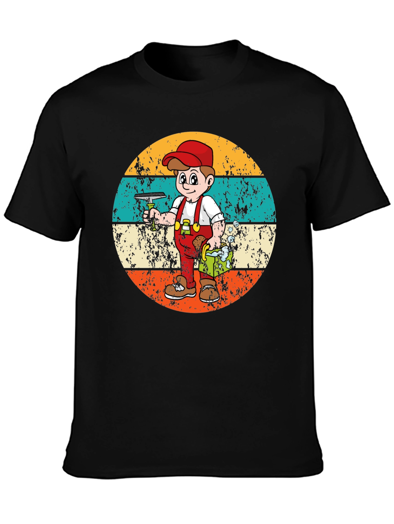Window Washer Cartoon T-Shirt