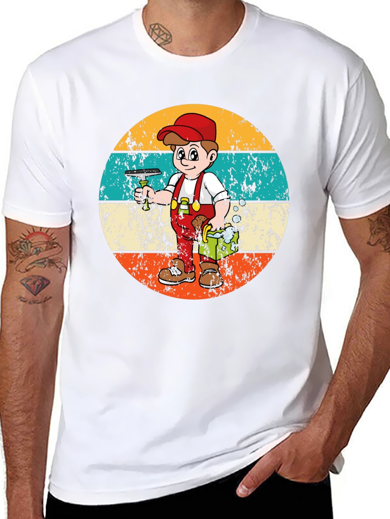 Window Washer Cartoon T-Shirt