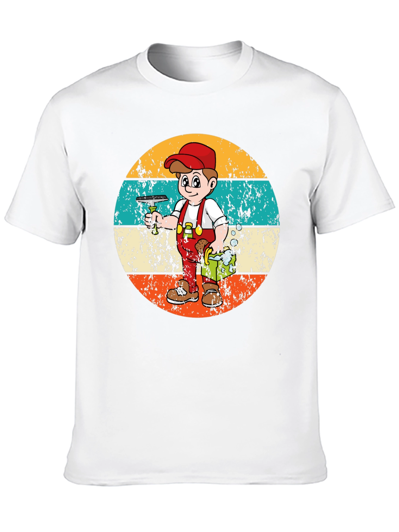 Window Washer Cartoon T-Shirt