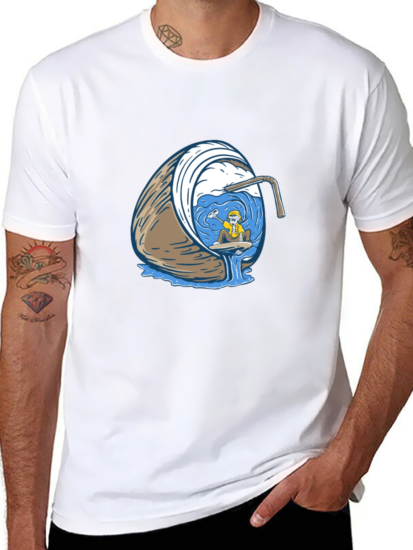 Coconut Diver Graphic Tee - Black