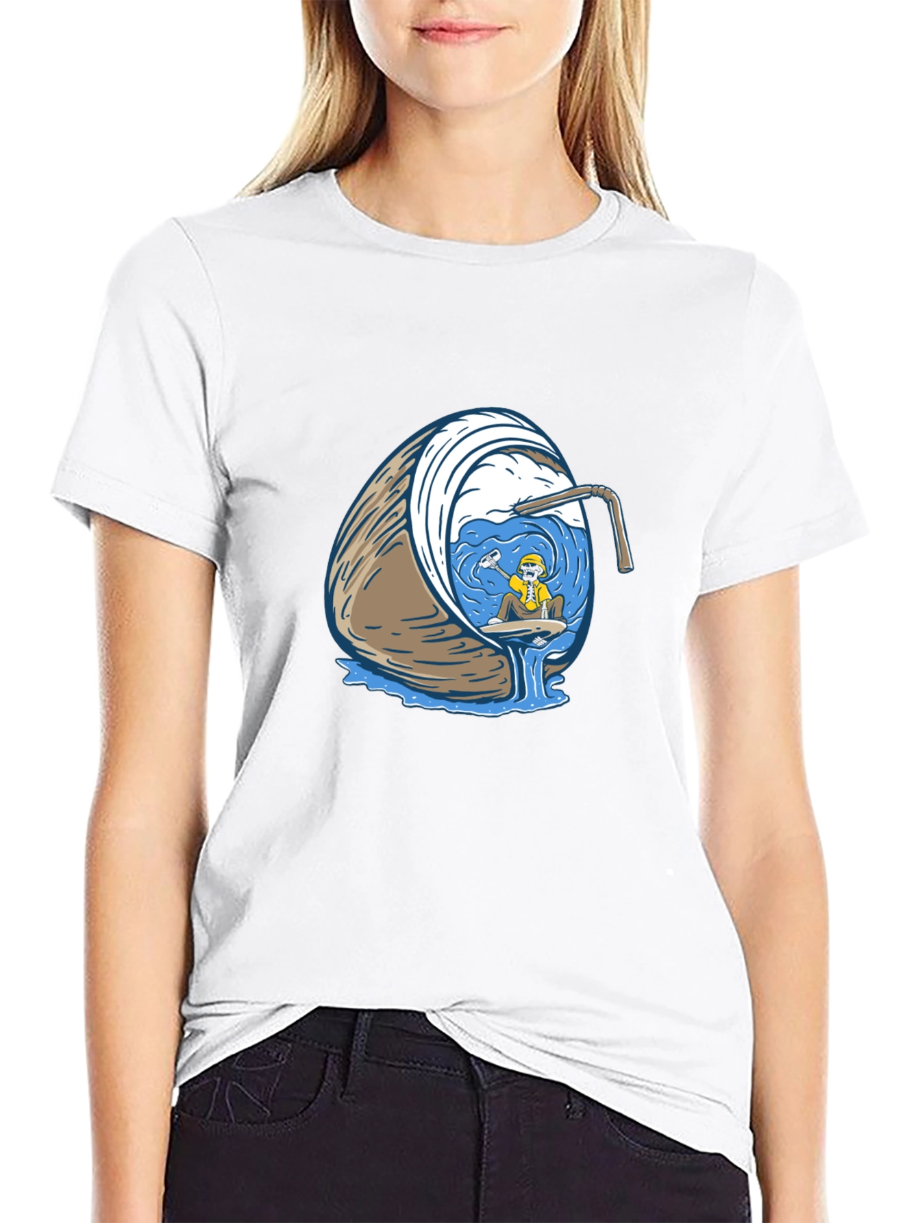 Coconut Diver Graphic Tee - Black