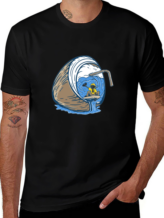 Coconut Diver Graphic Tee - Black