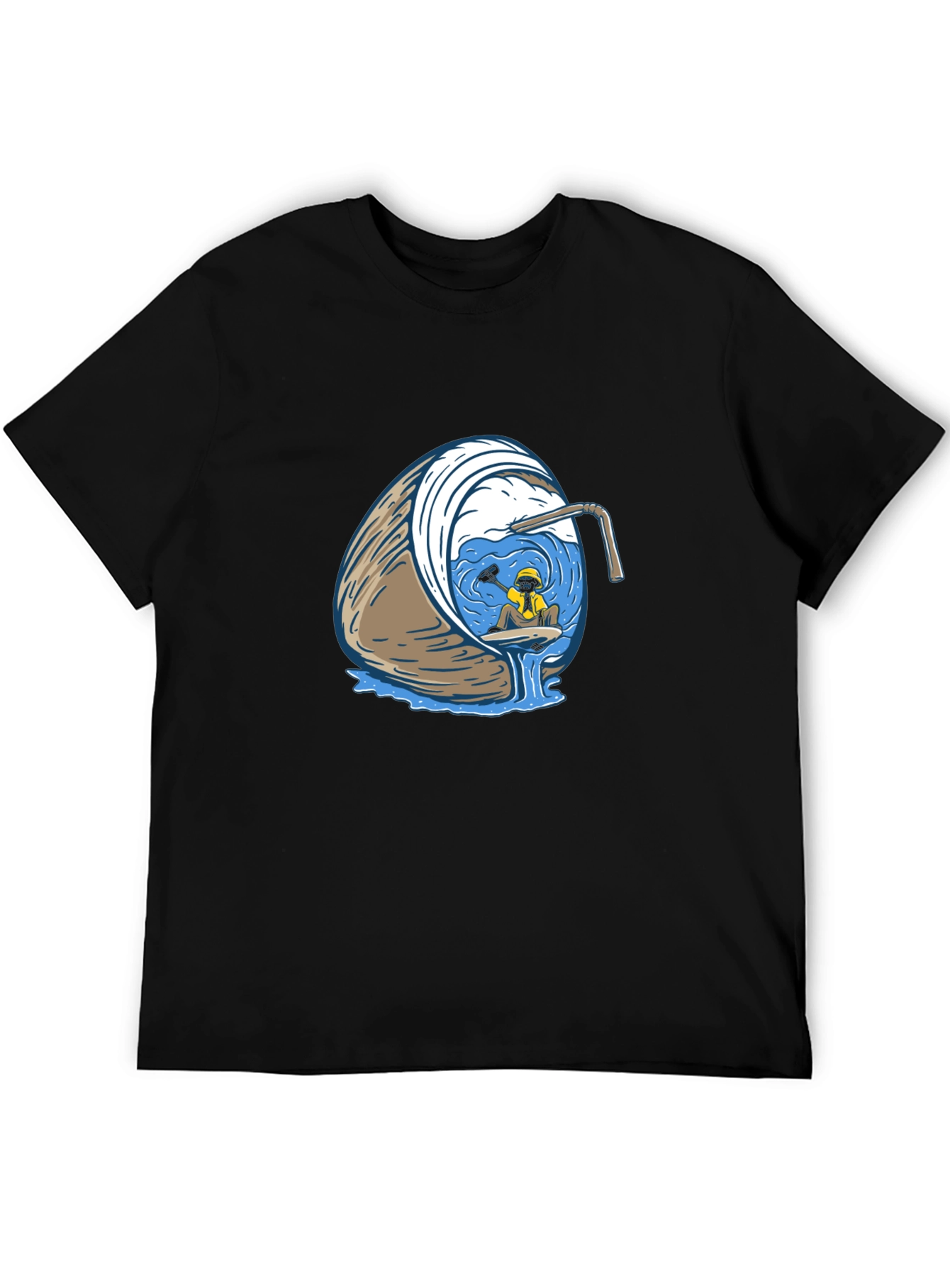 Coconut Diver Graphic Tee - Black