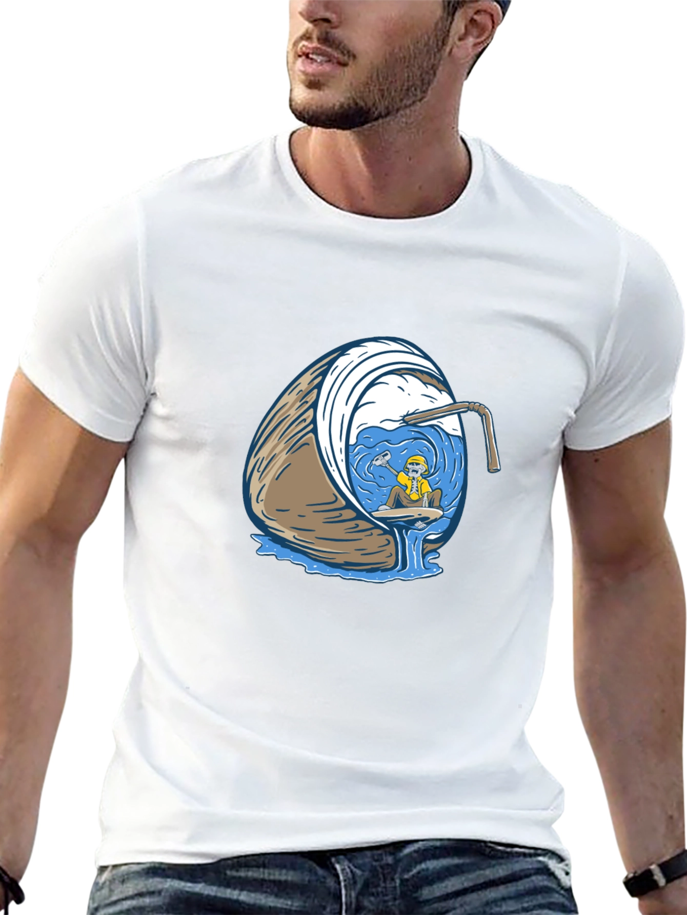 Coconut Diver Graphic Tee - Black