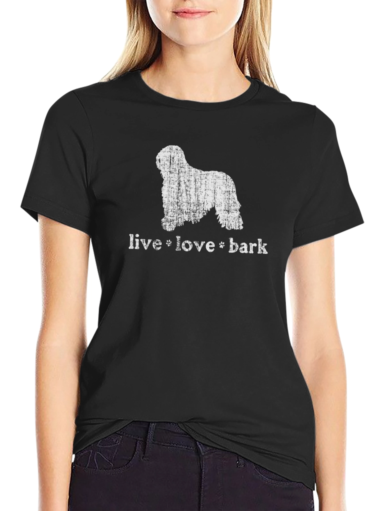 Live Love Bark T-Shirt Distressed Dog Graphic Tee
