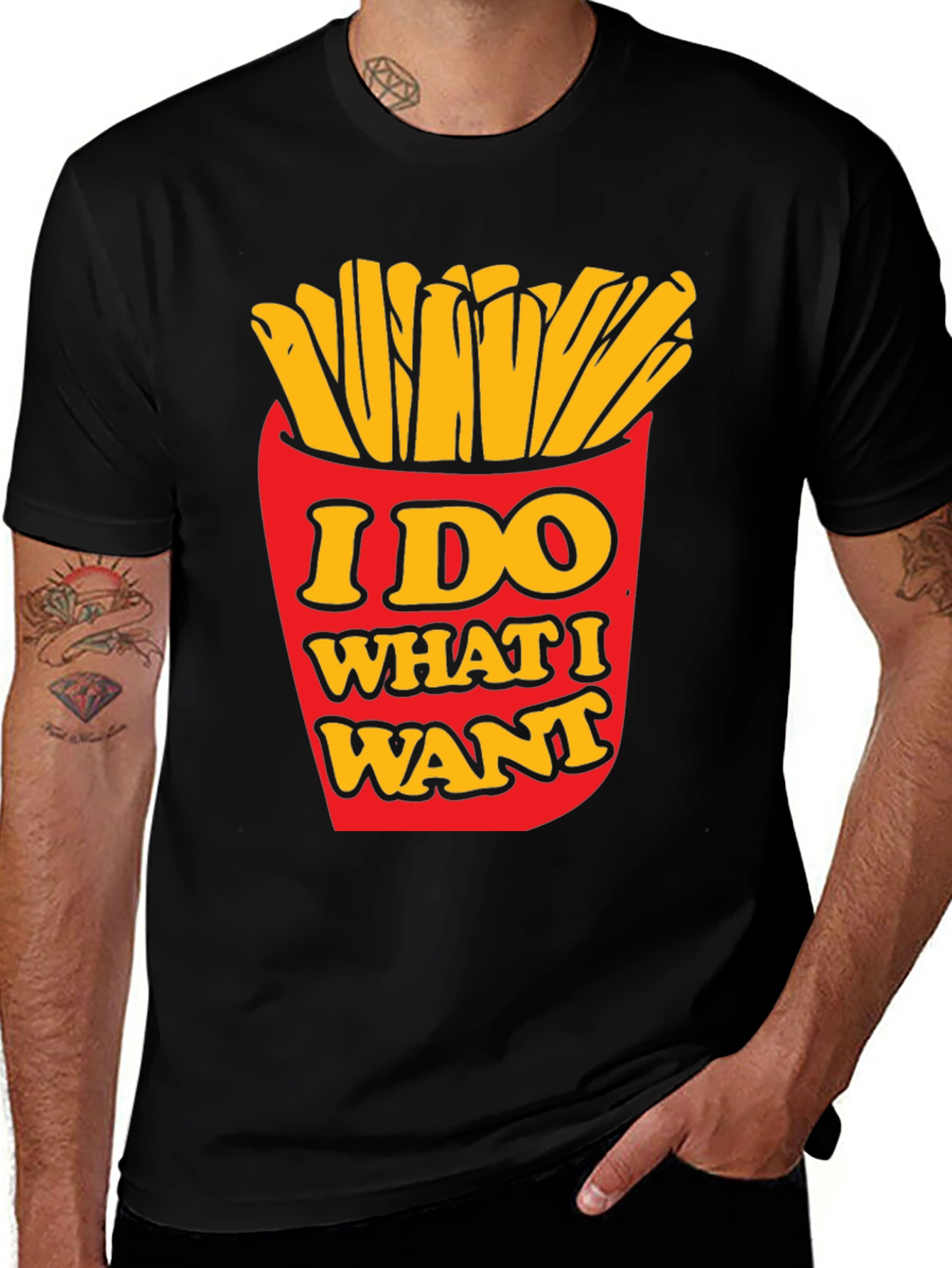 I Do What I Want Funny Fries Graphic T-Shirt