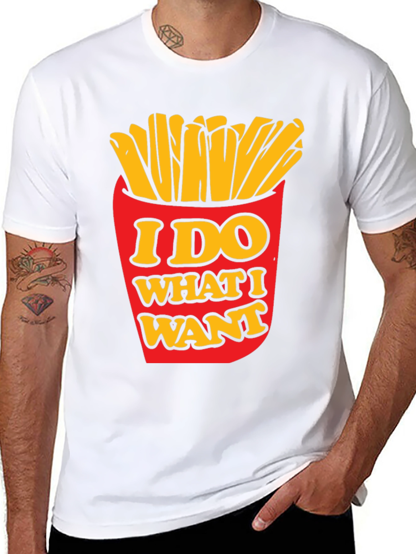 I Do What I Want Funny Fries Graphic T-Shirt