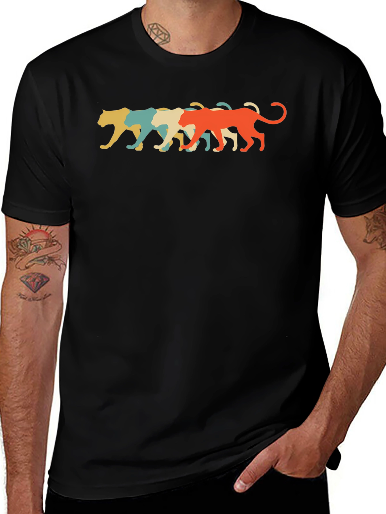 Retro Panther Graphic Tee - Cool Casual Style