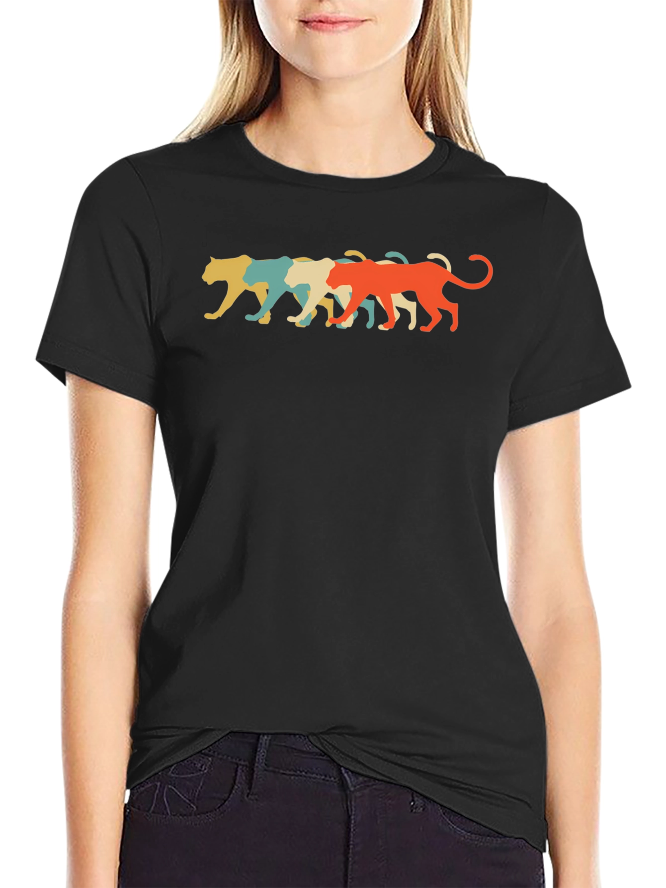 Retro Panther Graphic Tee - Cool Casual Style