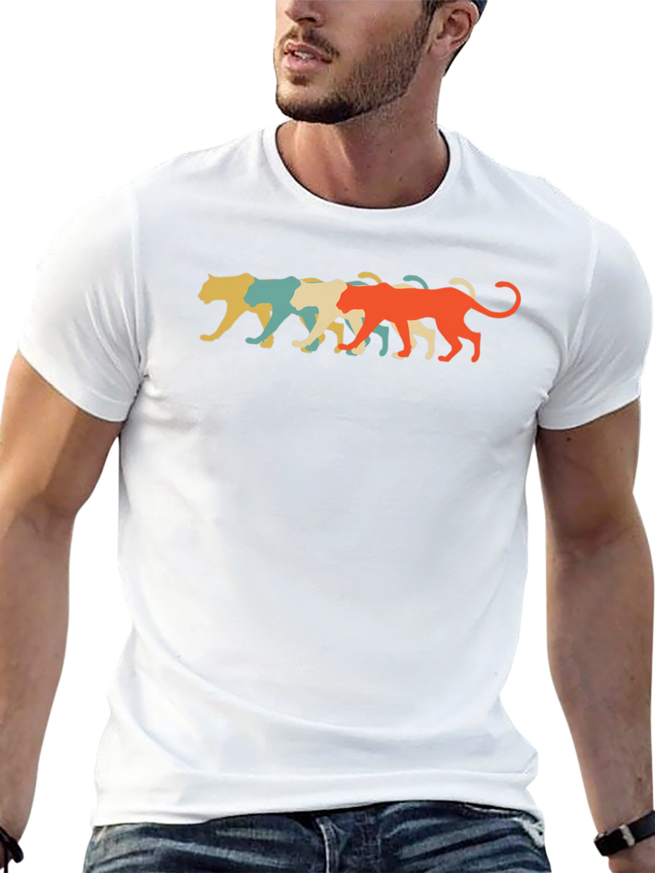 Retro Panther Graphic Tee - Cool Casual Style