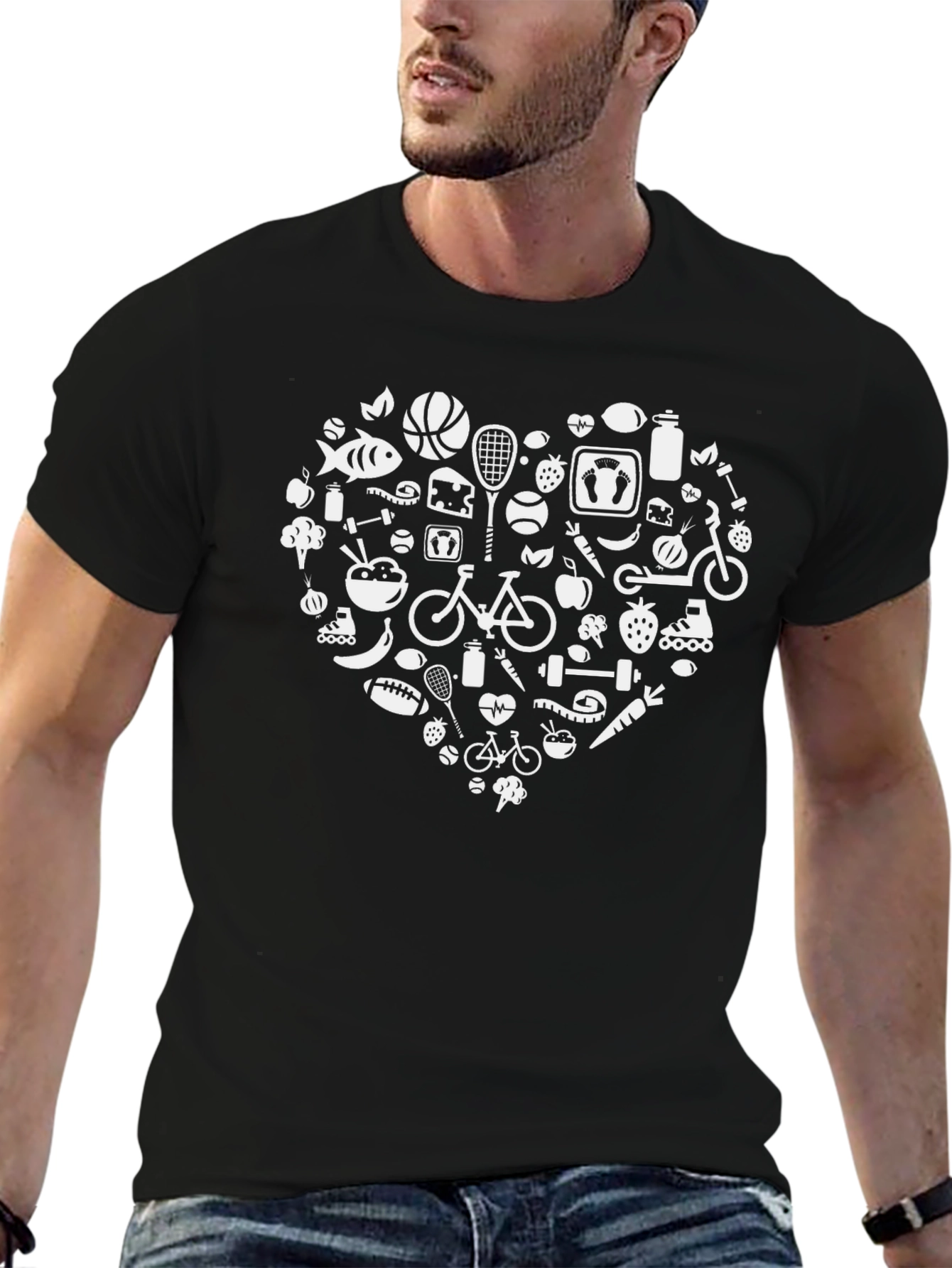 Healthy Lifestyle Heart Graphic T-Shirt