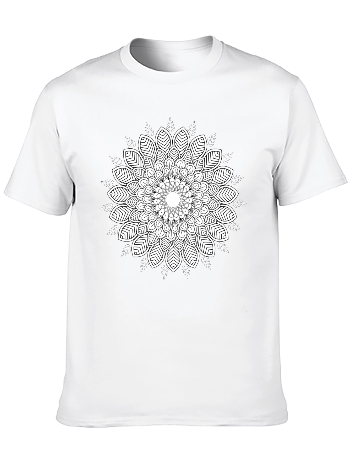 Black T-Shirt with Mandala Print