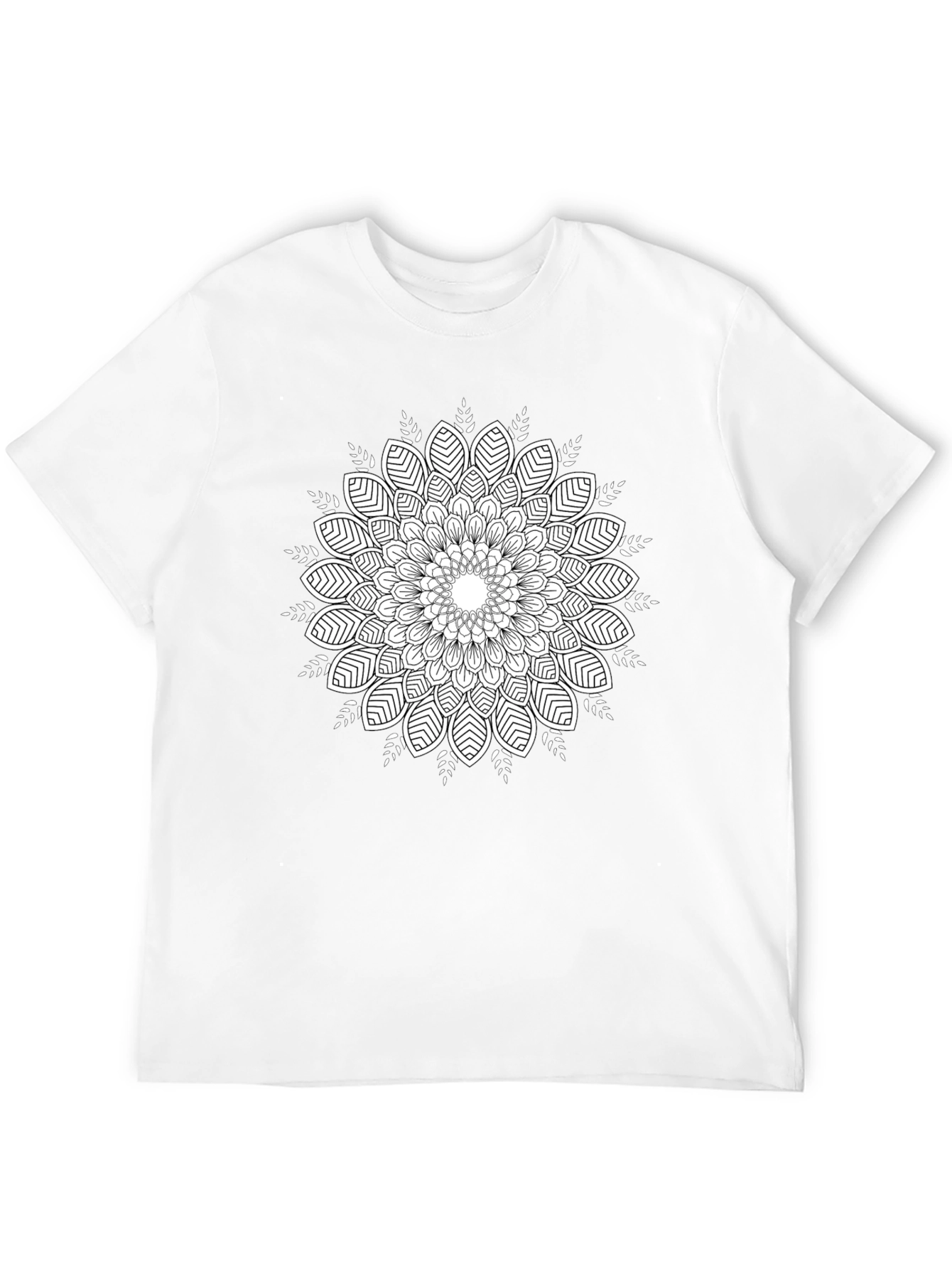 Black T-Shirt with Mandala Print