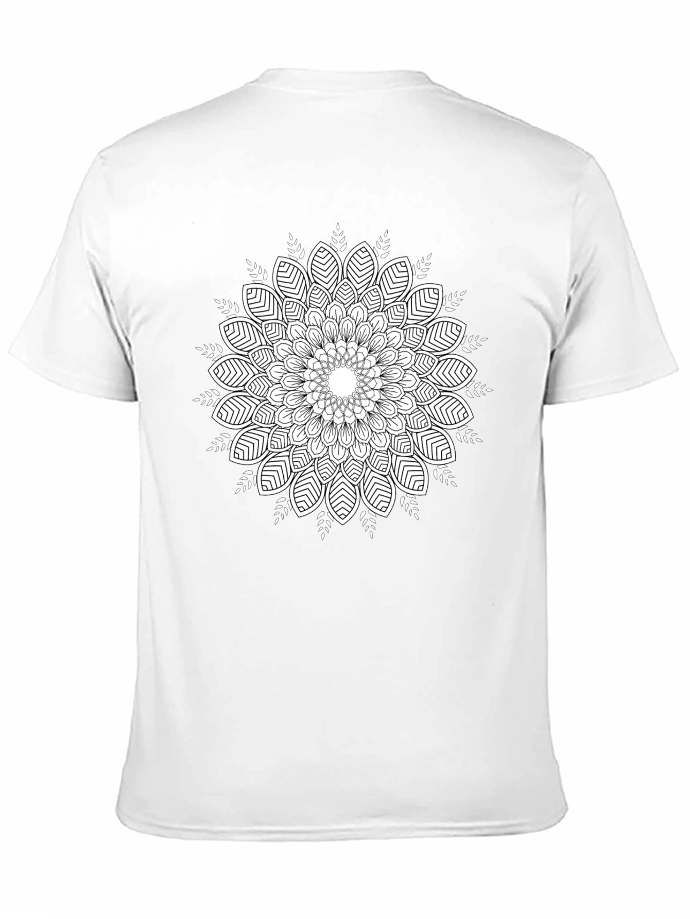 Black T-Shirt with Mandala Print