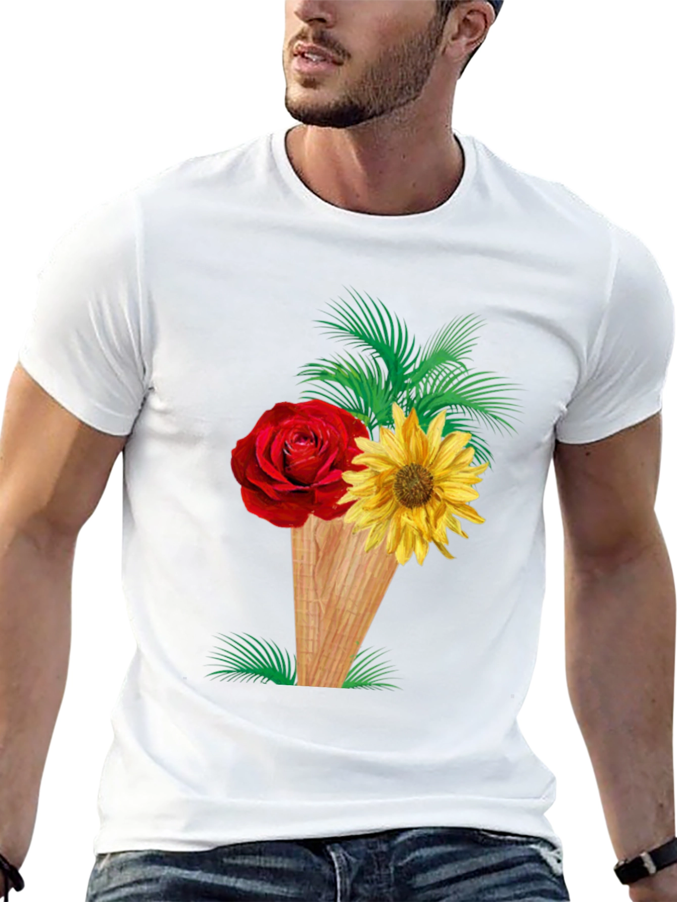 Floral Ice Cream Cone Graphic Tee