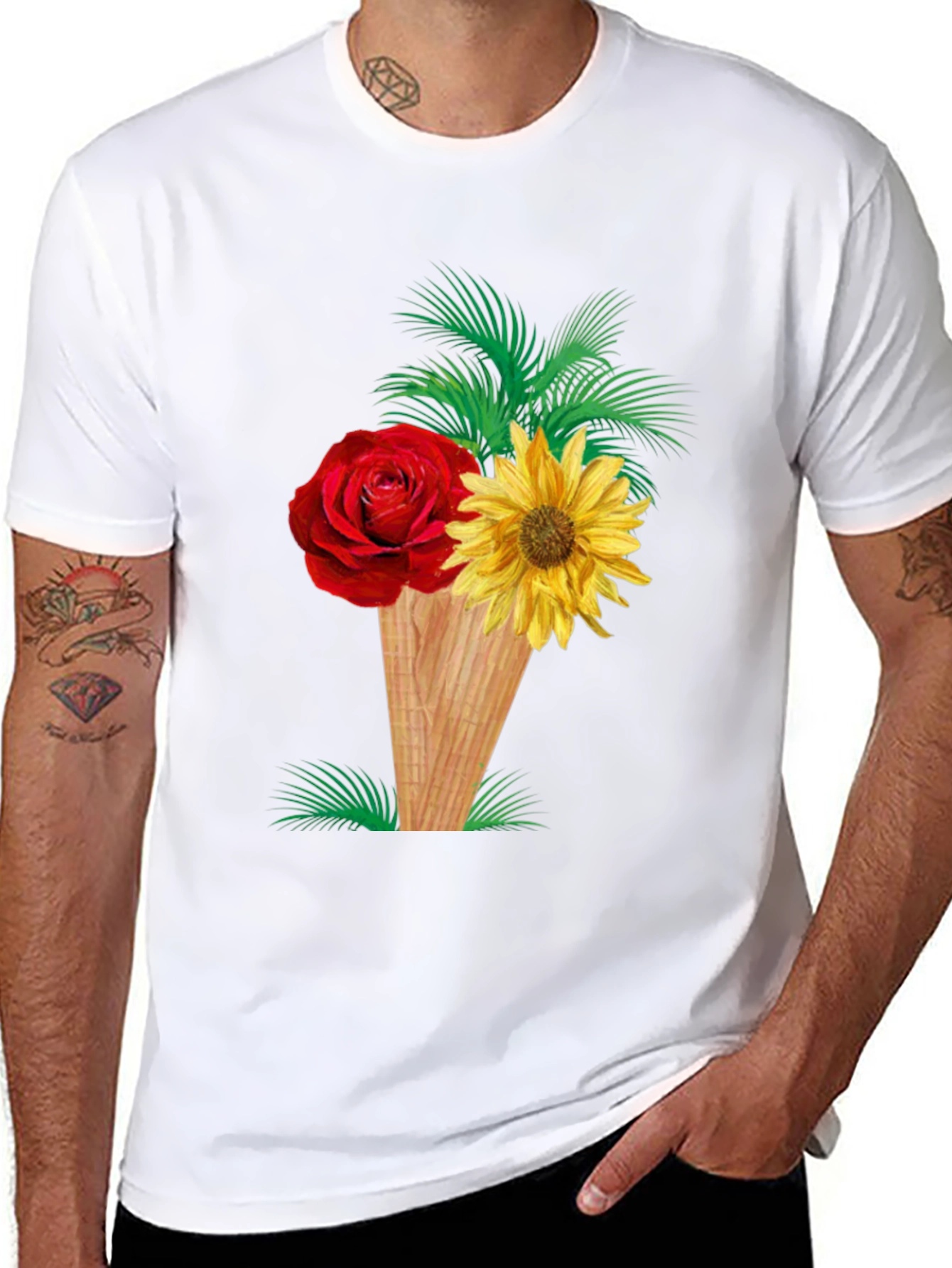 Floral Ice Cream Cone Graphic Tee