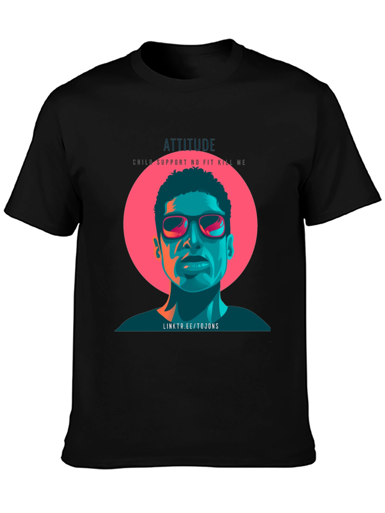 Attitude Graphic Print Black T-Shirt