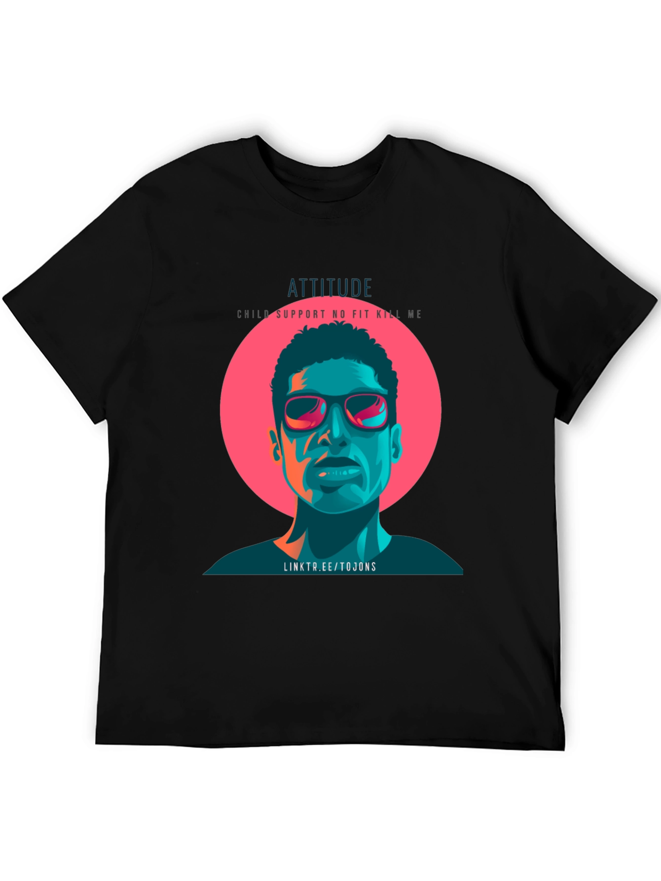 Attitude Graphic Print Black T-Shirt