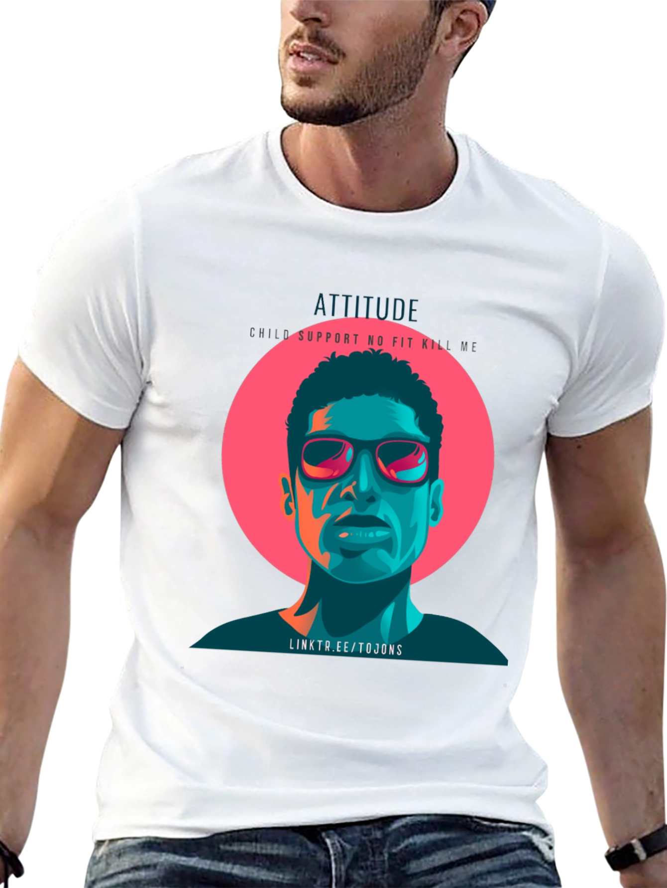 Attitude Graphic Print Black T-Shirt