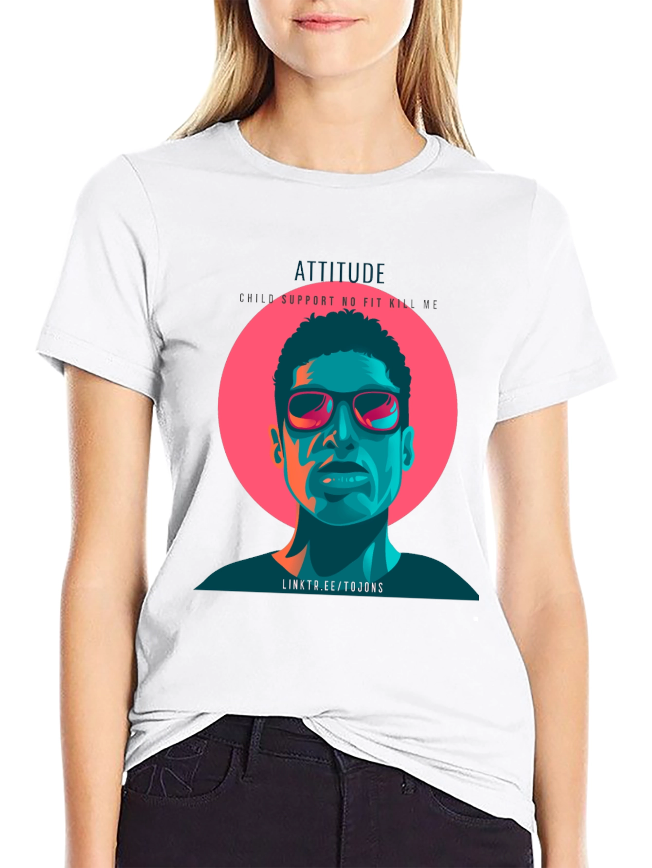 Attitude Graphic Print Black T-Shirt