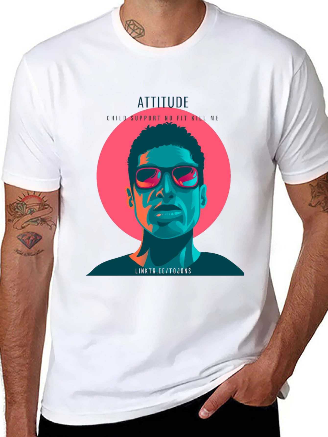 Attitude Graphic Print Black T-Shirt