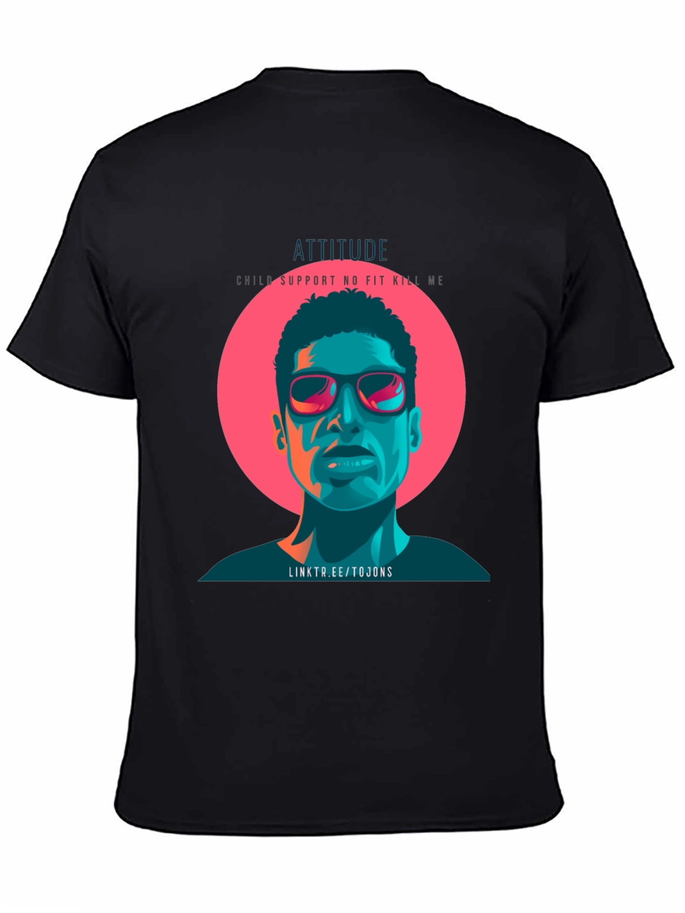 Attitude Graphic Print Black T-Shirt