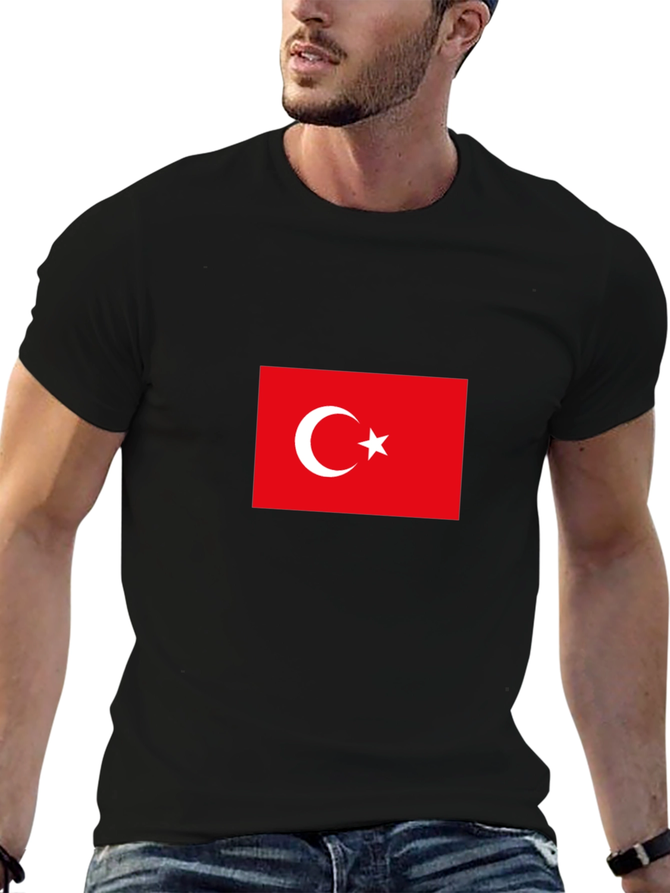 Turkey Flag T-Shirt - Black Cotton Tee