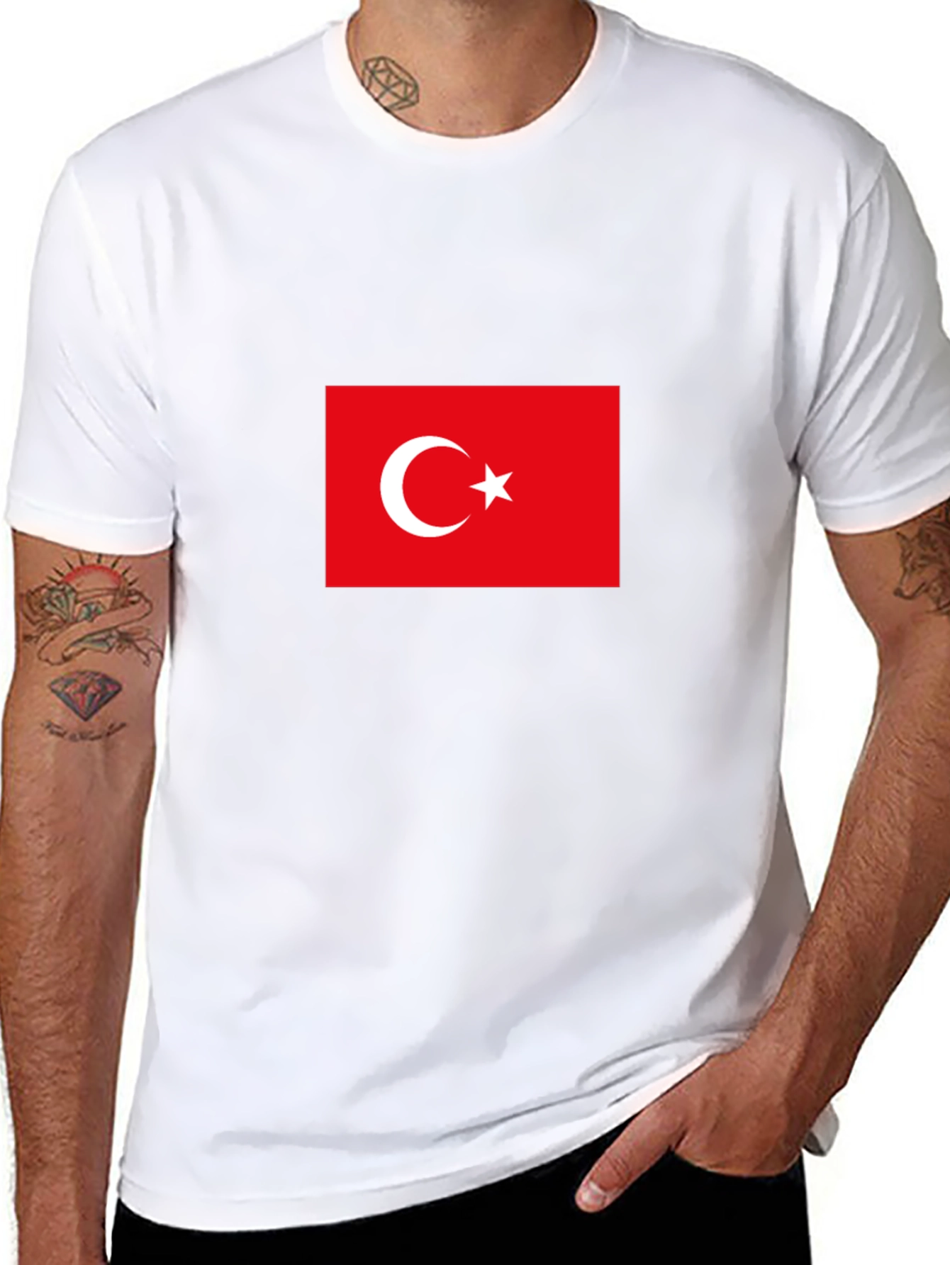 Turkey Flag T-Shirt - Black Cotton Tee