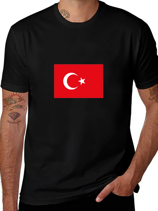 Turkey Flag T-Shirt - Black Cotton Tee